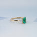 Emerald Gemstone And Pear Diamond Trio Engagement Ring Rings
