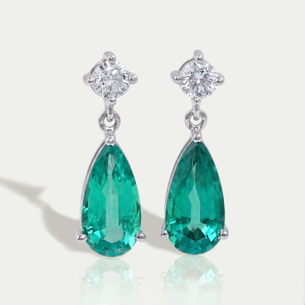 Green Pear Gemstone Drop Earrings Earrings