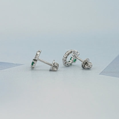 Green Gemstone Spiral Stud Earrings Earrings
