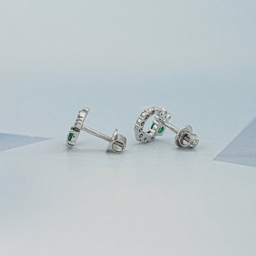 Green Gemstone Spiral Stud Earrings Earrings