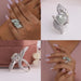 [Collage of Green Heart Cut Vintage Engagement Ring]-[Ouros Jewels]