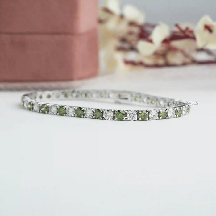 [Green Lab Diamond Bracelet]-[Ouros Jewels]