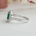 [White Gold Accent Diamond Ring With Stunning Green Diamond]-[Ouros Jewels]