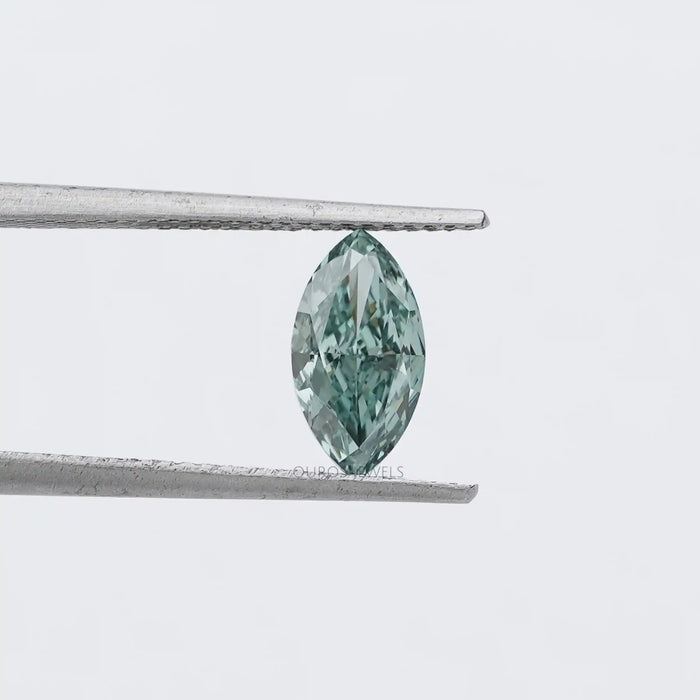 [Green Marquise cut Lab Grown Loose DIamond]-[Ouros Jewels]
