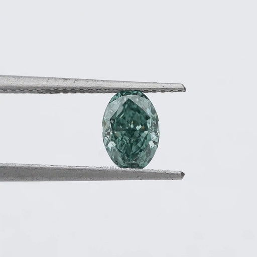 [Oval Green Lab Diamond in a Tweezer]-[Ouros Jewels]