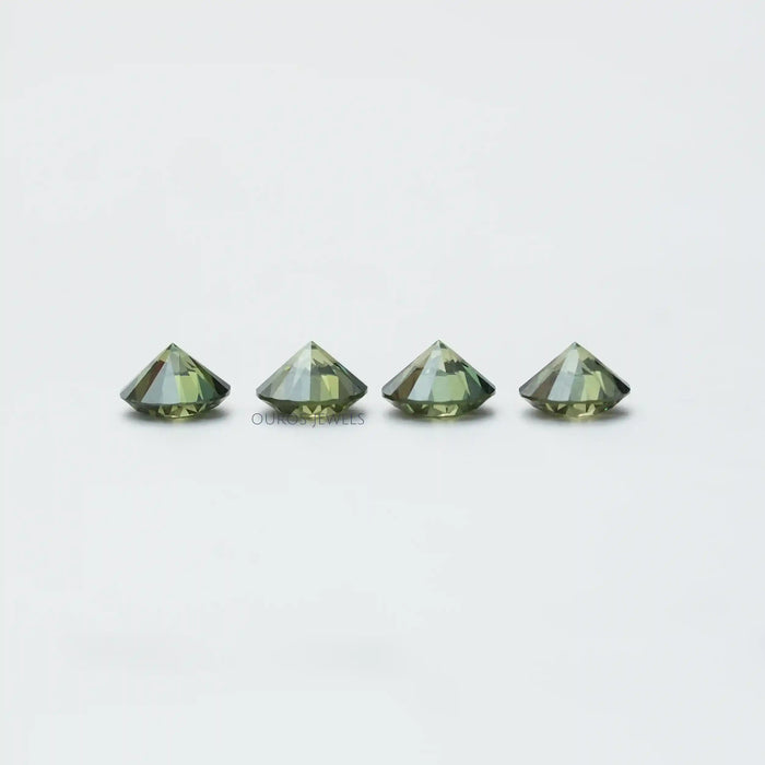 [Back Side View Of Green Color Lab Diamonds]-[Ouros Jewels]
