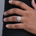 Grid Cluster Diamond Ring For Men's Rings