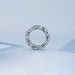 Green Zambian Cushion Half Bezel Wedding Band Ring