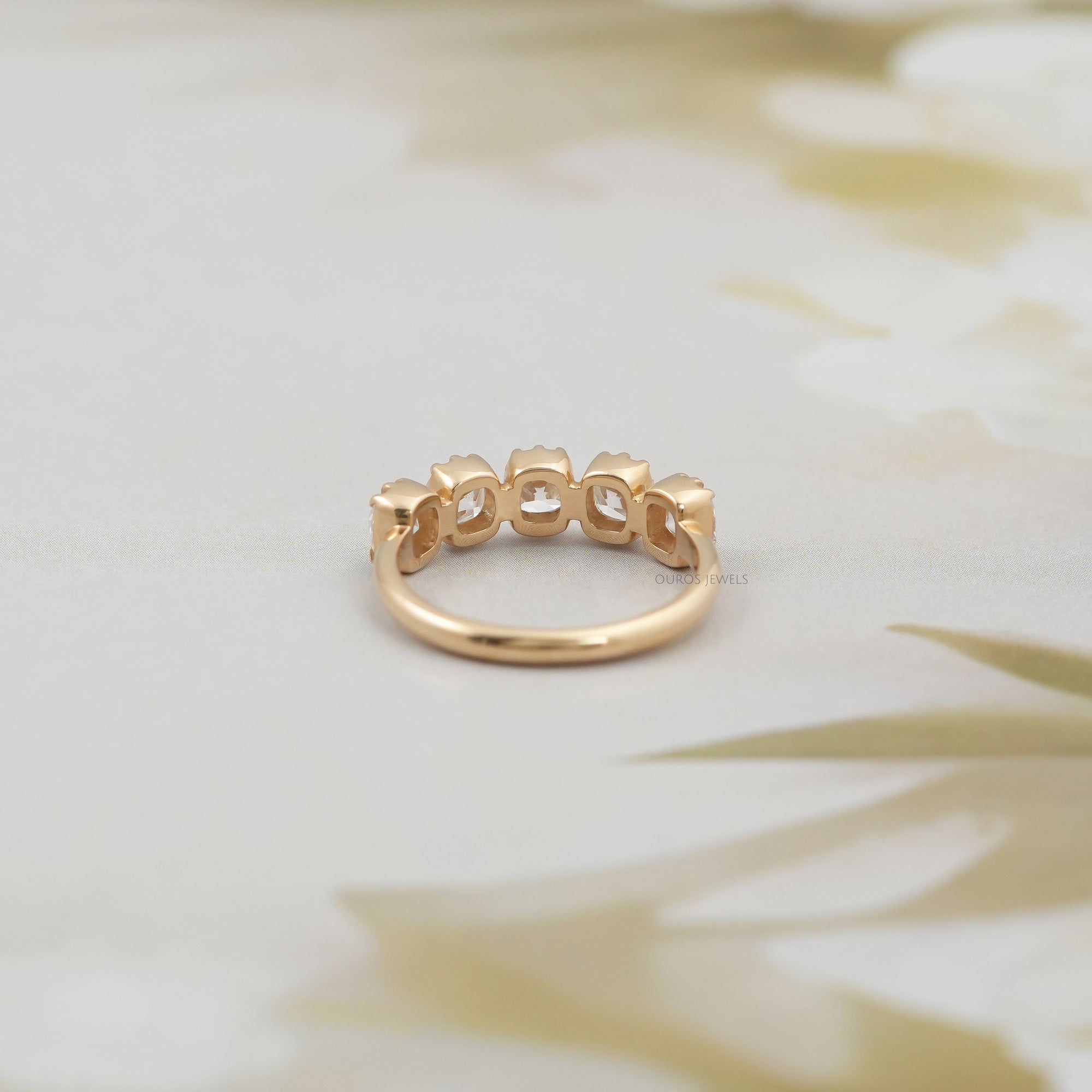 Old Mine Cushion Cut Five Stone Ring Rings