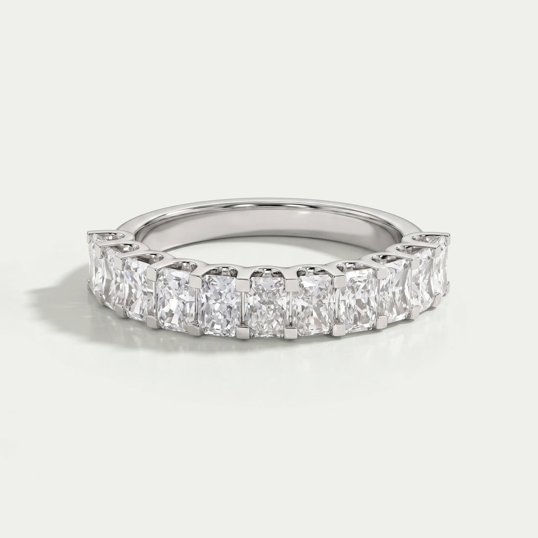 Radiant Lab Diamond Half Eternity Wedding Band Rings
