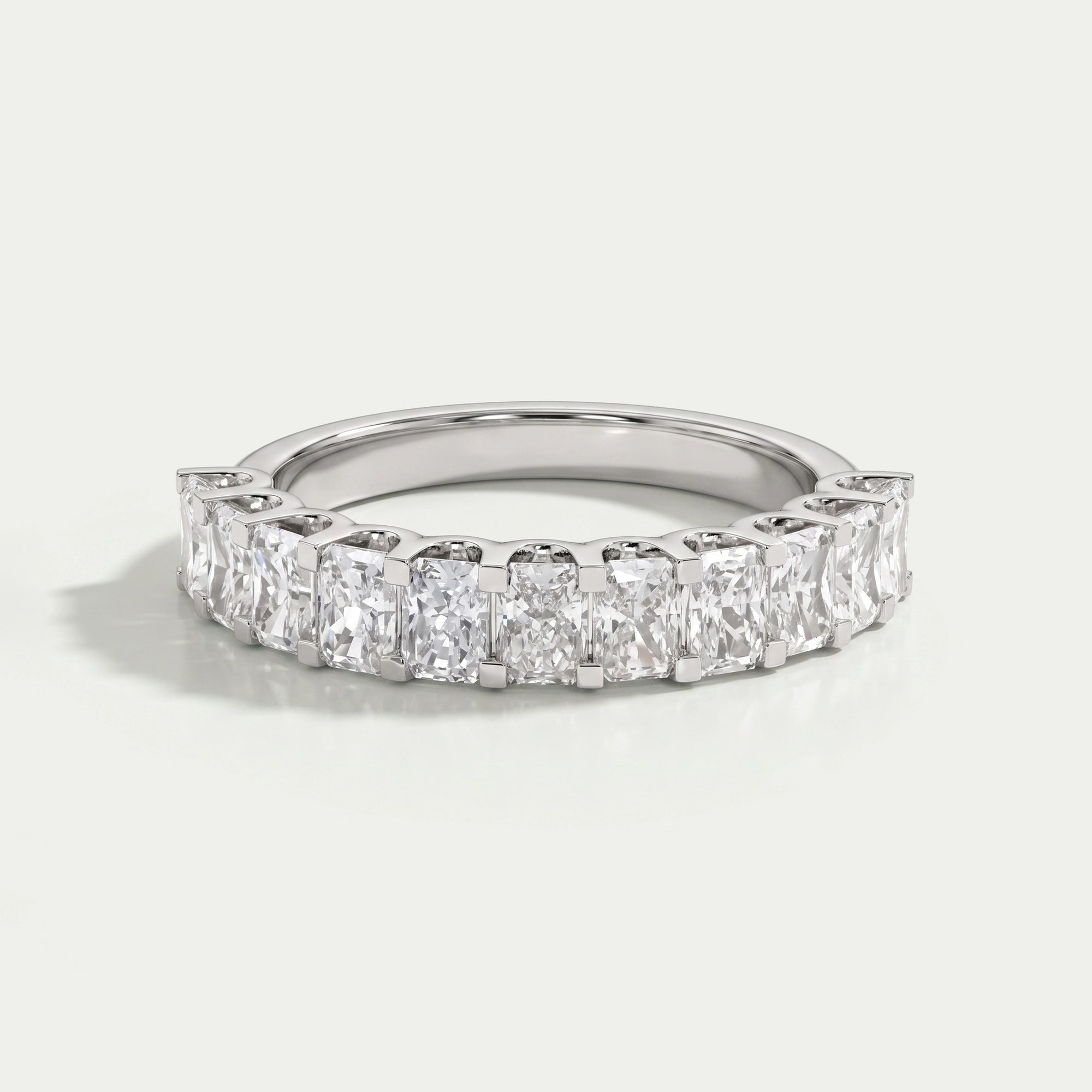 Radiant Lab Diamond Half Eternity Wedding Band Rings