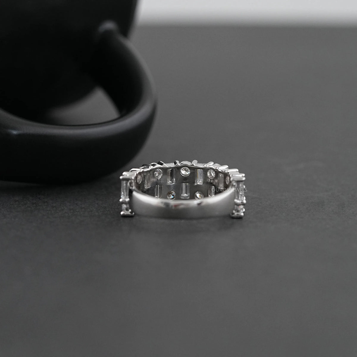 Baguette And Round Brilliant Cut Unisex Rings For Couples Ring