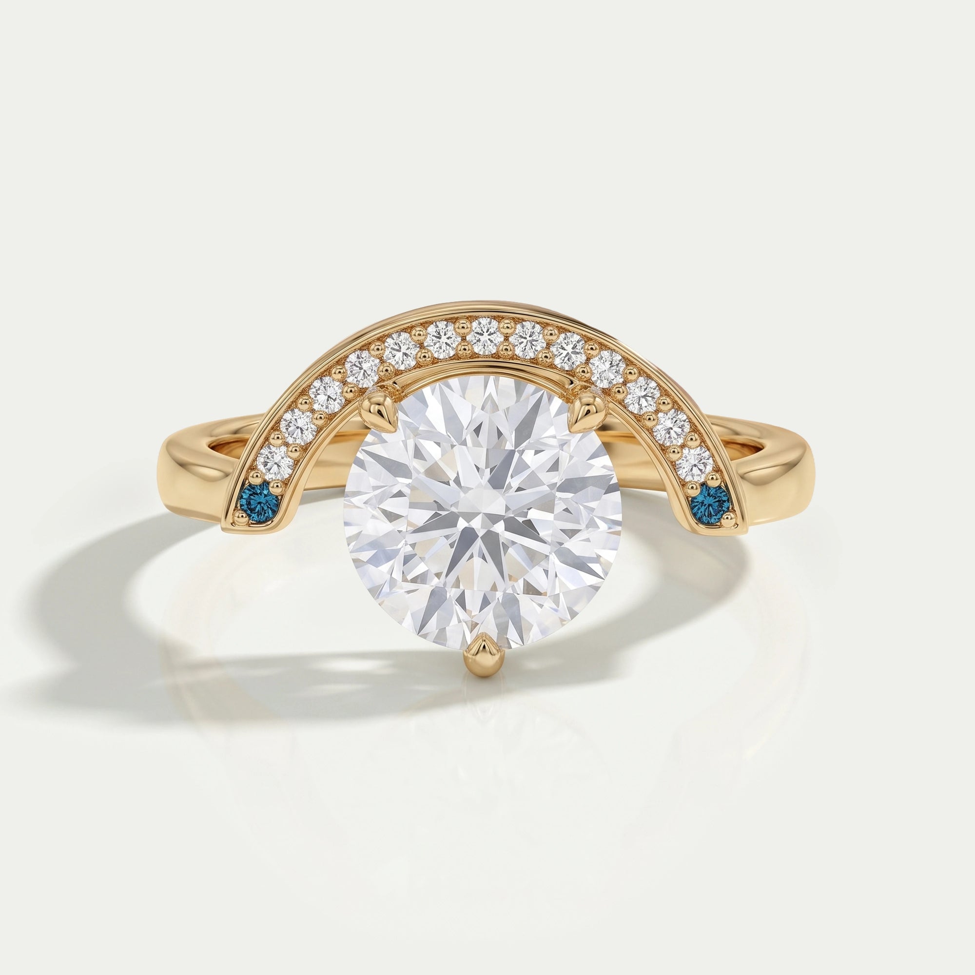 Half Halo Round Lab Diamond Engagement Ring Earring
