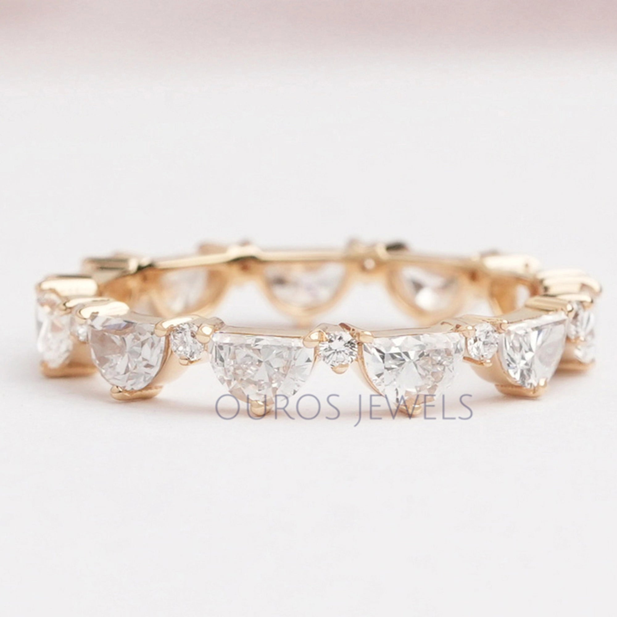Half Moon And Round Cut Lab Grown Diamond Eternity Band