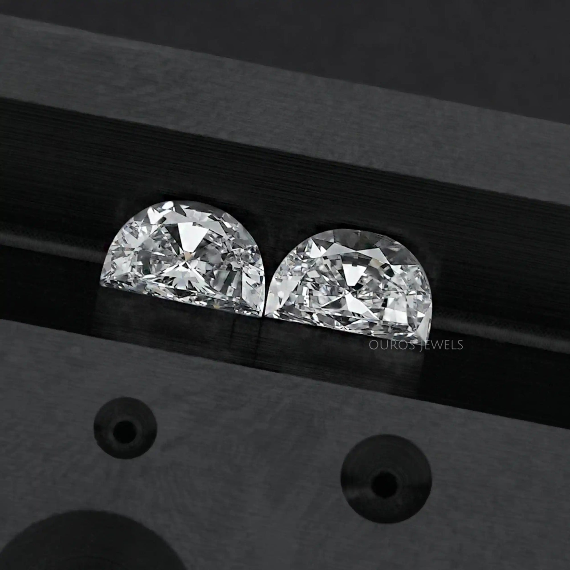 Half Moon Cut Lab Grown Diamond Pair Loose