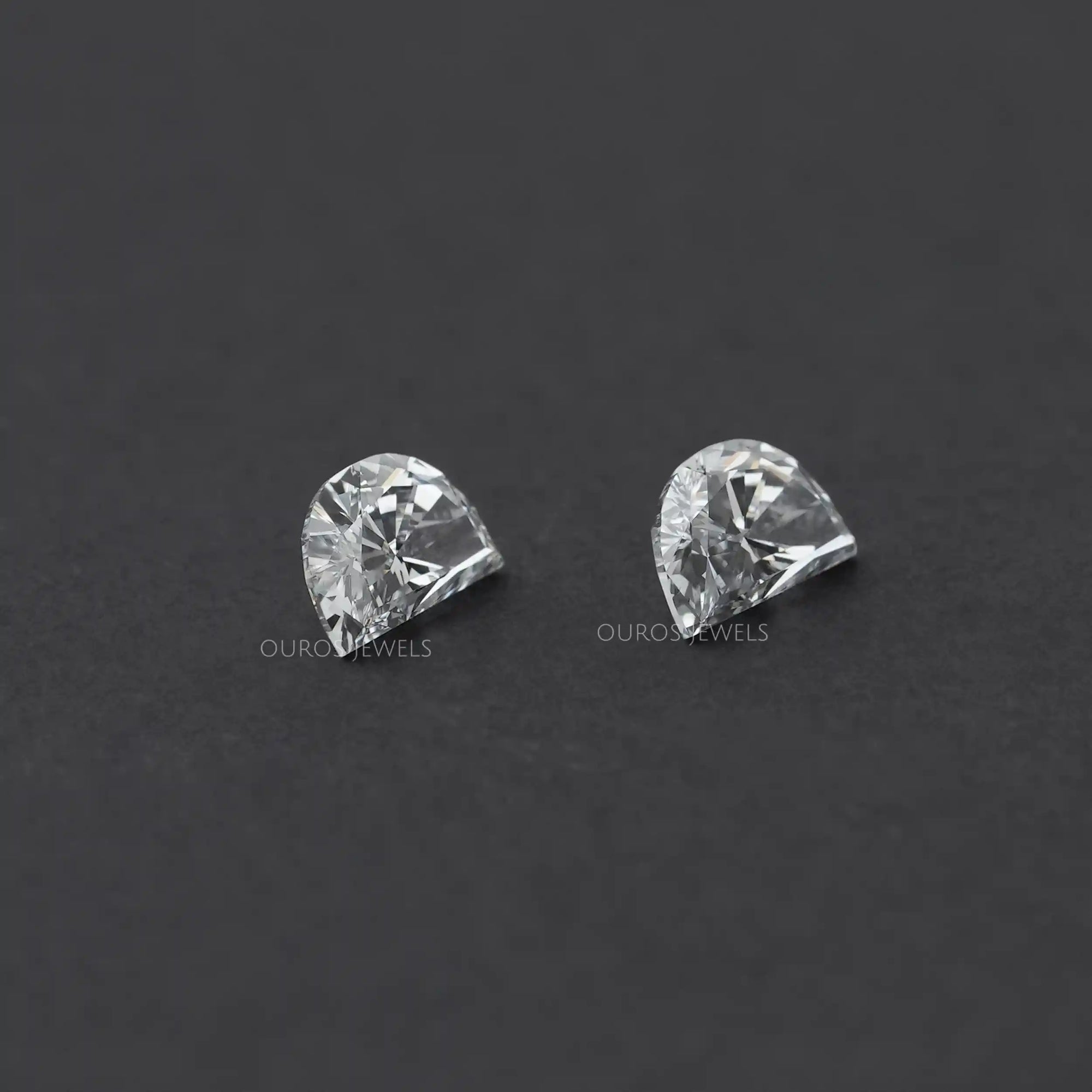 Half Moon Cut Lab Grown Diamond Pair Loose