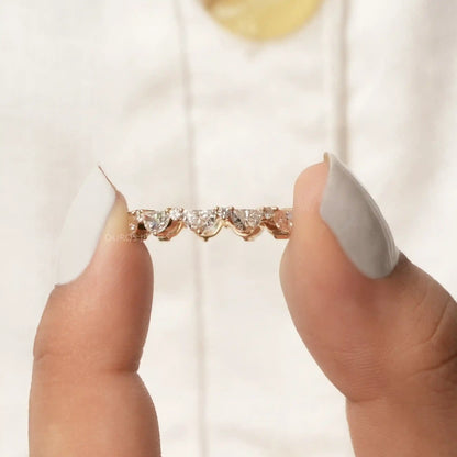 Half Moon And Round Cut Lab Grown Diamond Eternity Band