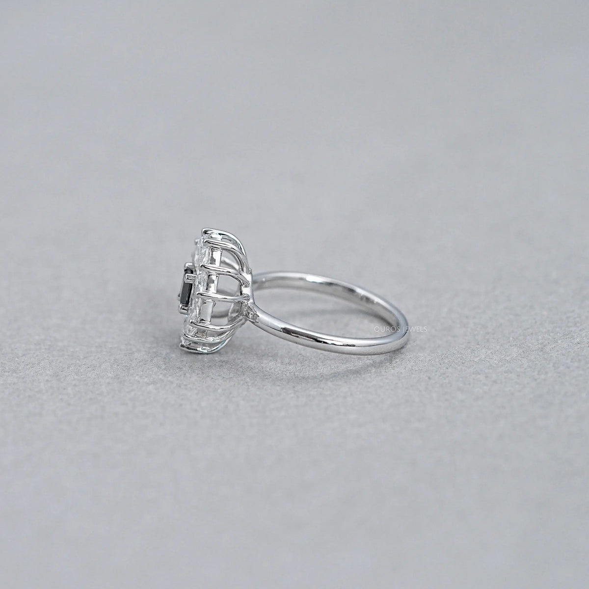 Princess Cut Lab Diamond Halo Dutch Marquise Ring Rings