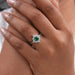 Lab Green Cushion Shape Halo Gemstone Ring Ring