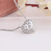 Heart Cut Lab Grown Diamond Double Halo Pendant Necklaces