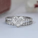 Heart Cut Solitaire Diamond Accent Bridal Ring Set Rings