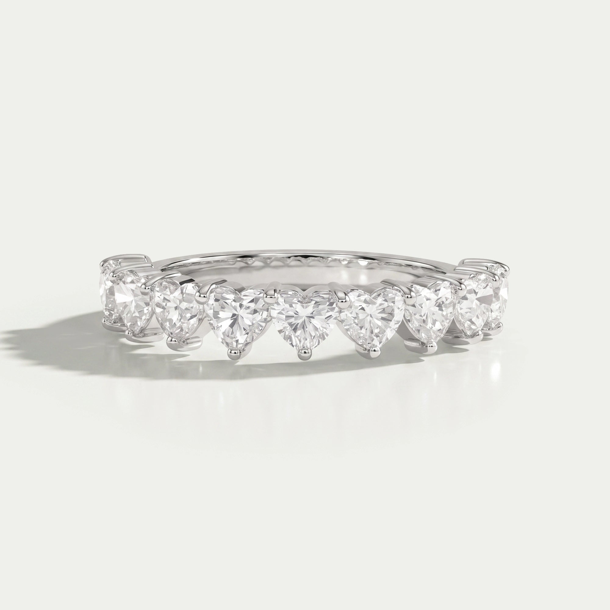 Heart Cut Lab Grown Diamond Wedding Band Rings