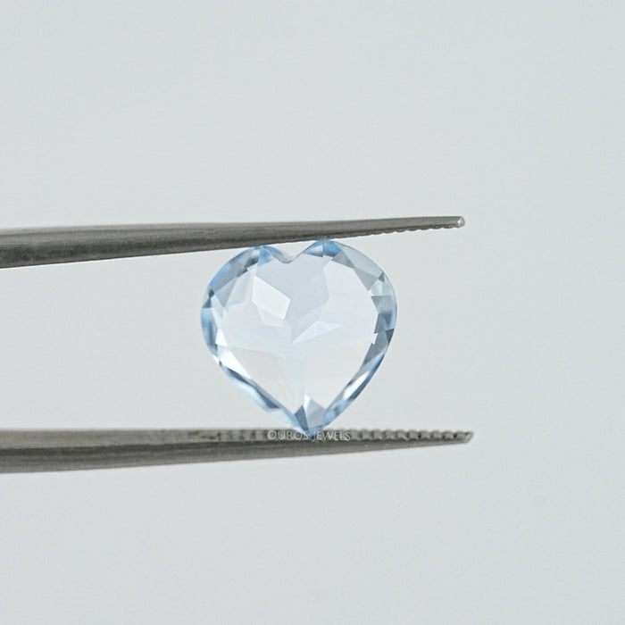 Light Blue Heart Lab Grown Gemstone Loose