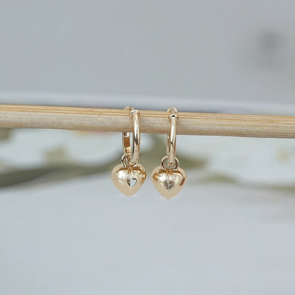 Old Mine Heart Cut Lab Diamond Dangle Earring Earring