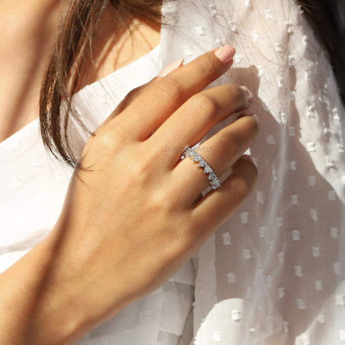Heart Cut Diamond Martini Set Wedding Ring