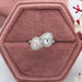 [Two Charming Heart Shaped Diamond Halo Engagement Ring In White Gold]-[Ouros Jewels]
