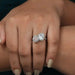 [Heart Cut Diamond Halo Wedding Ring]-[Ouros Jewels]