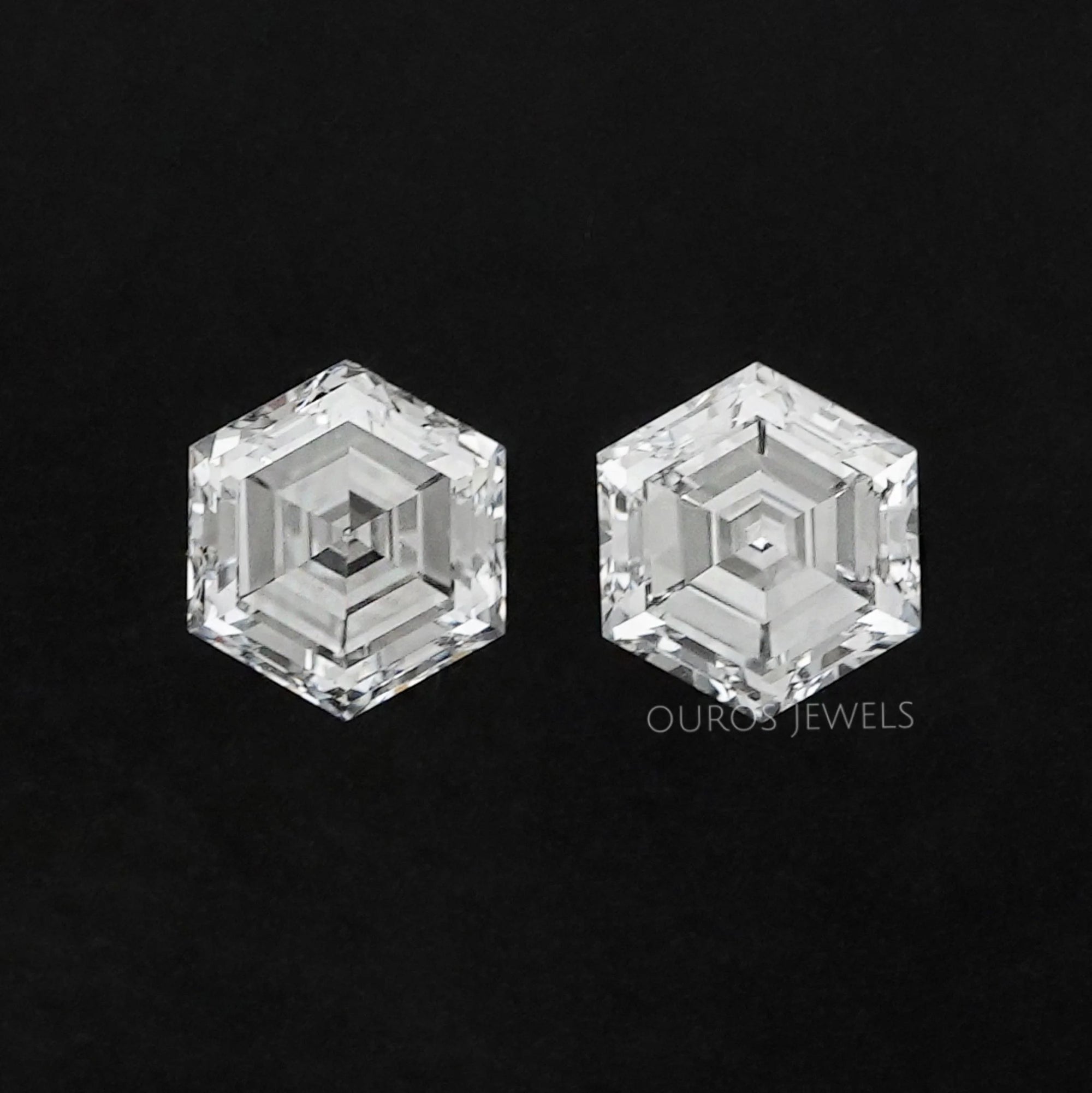 Hexagon Cut Lab Diamond Pair Loose