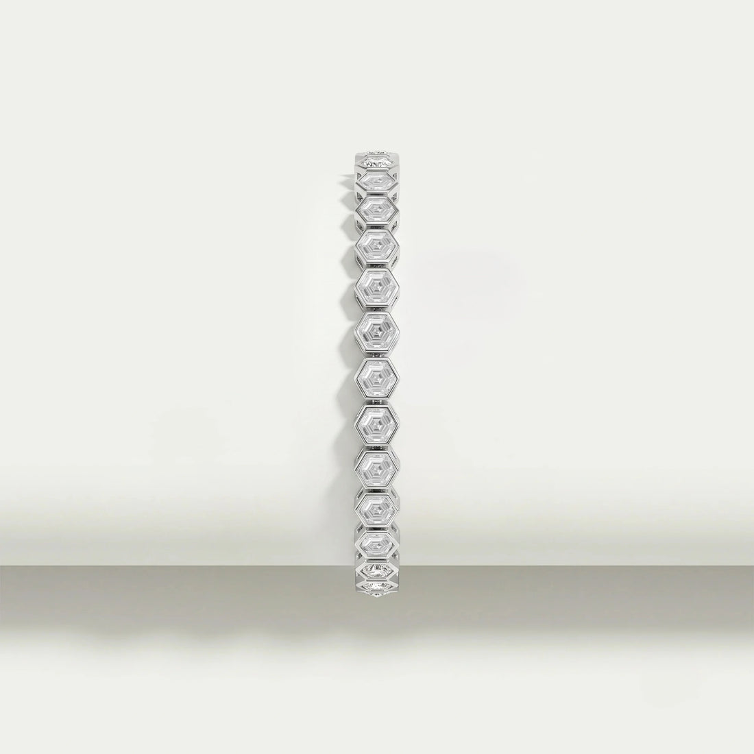Hexagon Cut Bezel Set Tennis Bracelet