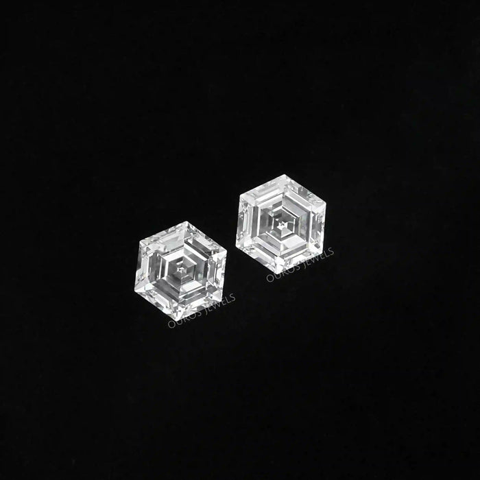 Hexagon Cut  Lab  Diamond Pair