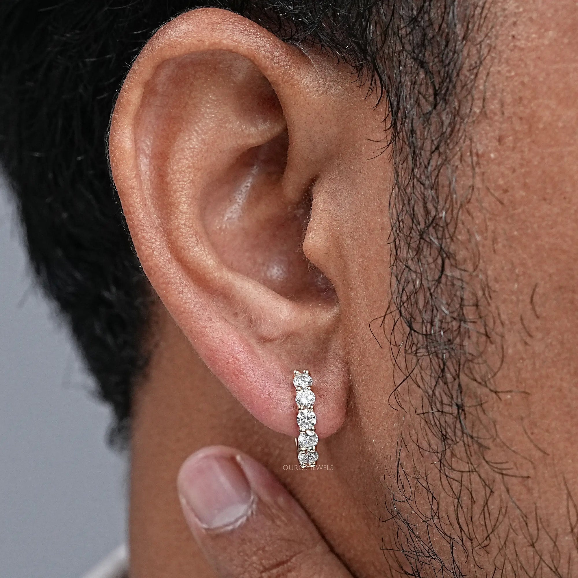 Huggie Hoop Diamond Earrings For Men Earring