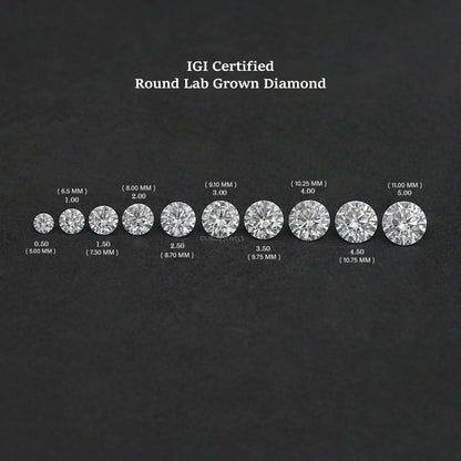 Certified Round Cut Lab Grown Loose Diamond IGI Certified Diamond Loose