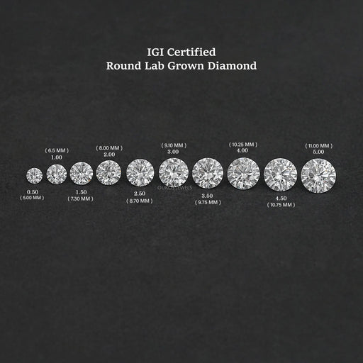 Certified Round Cut Lab Grown Loose Diamond IGI Certified Diamond Loose