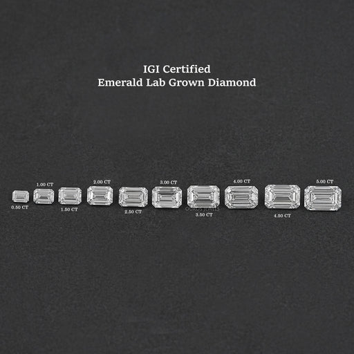 Certified Emerald Cut Lab Grown Diamond IGI Certified Diamond Loose