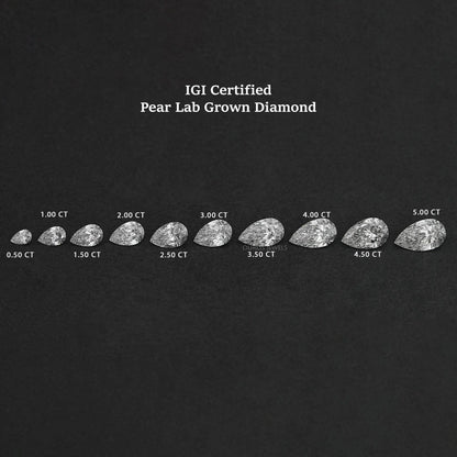 Certified Pear Cut Lab Grown Diamond IGI Certified Diamond Loose