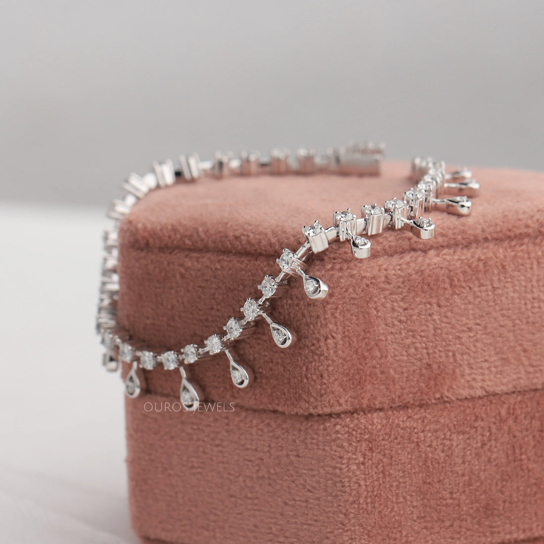 Round Shape Lab Diamond Teardrop Bracelet