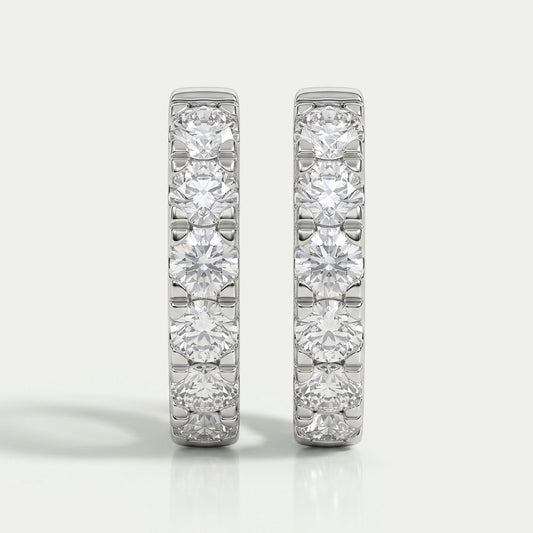 Inside Out Round Diamond Hoop Earrings Earrings