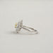 Heart And Pear Shape Halo Sunburst Ring - Cushion Shape