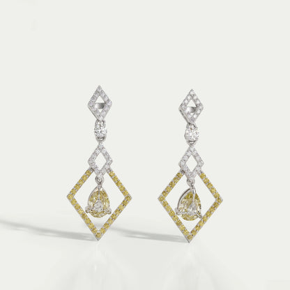 Kite Shape Pear Diamond Dangle Earrings Earrings