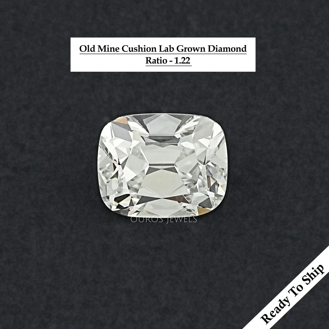 3.40 CT Lab Grown Old Mine Cushion Cut Diamond Loose
