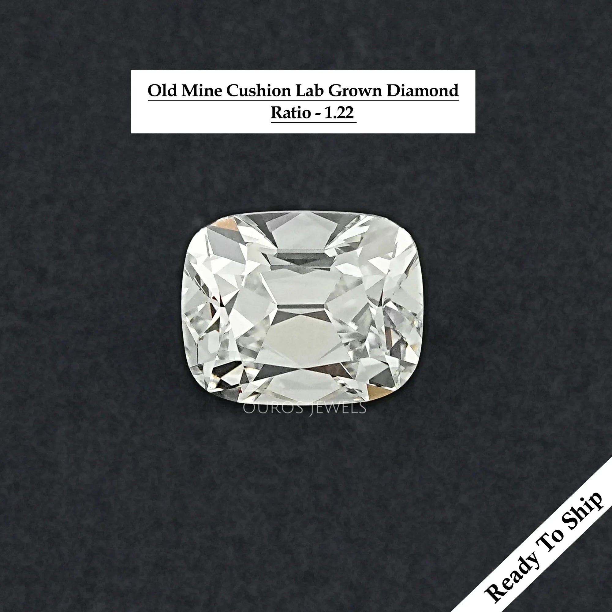 3.40 CT Lab Grown Old Mine Cushion Cut Diamond Loose