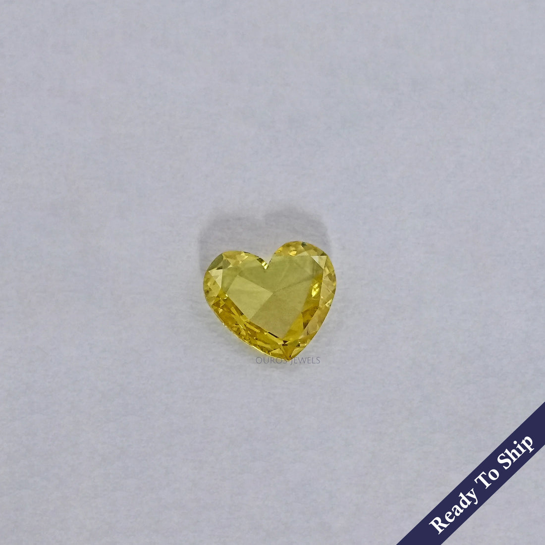 Yellow Heart Rose Cut Lab Grown Diamond