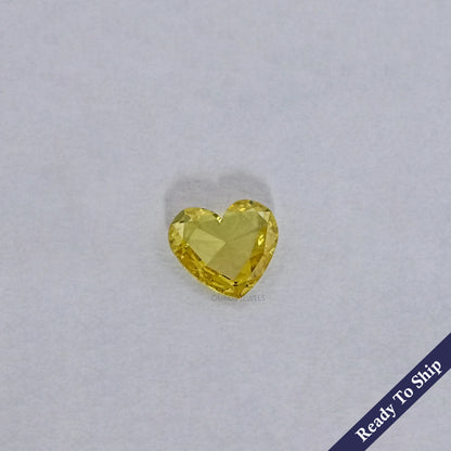 Yellow Heart Rose Cut Lab Grown Diamond