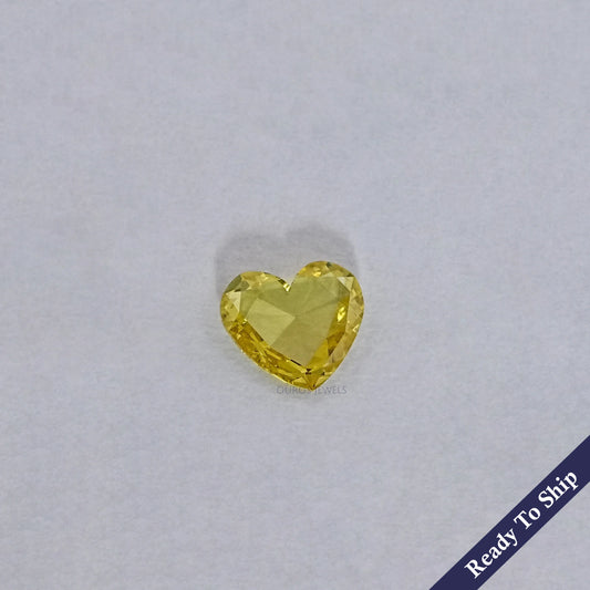 Yellow Heart Rose Cut Lab Grown Diamond