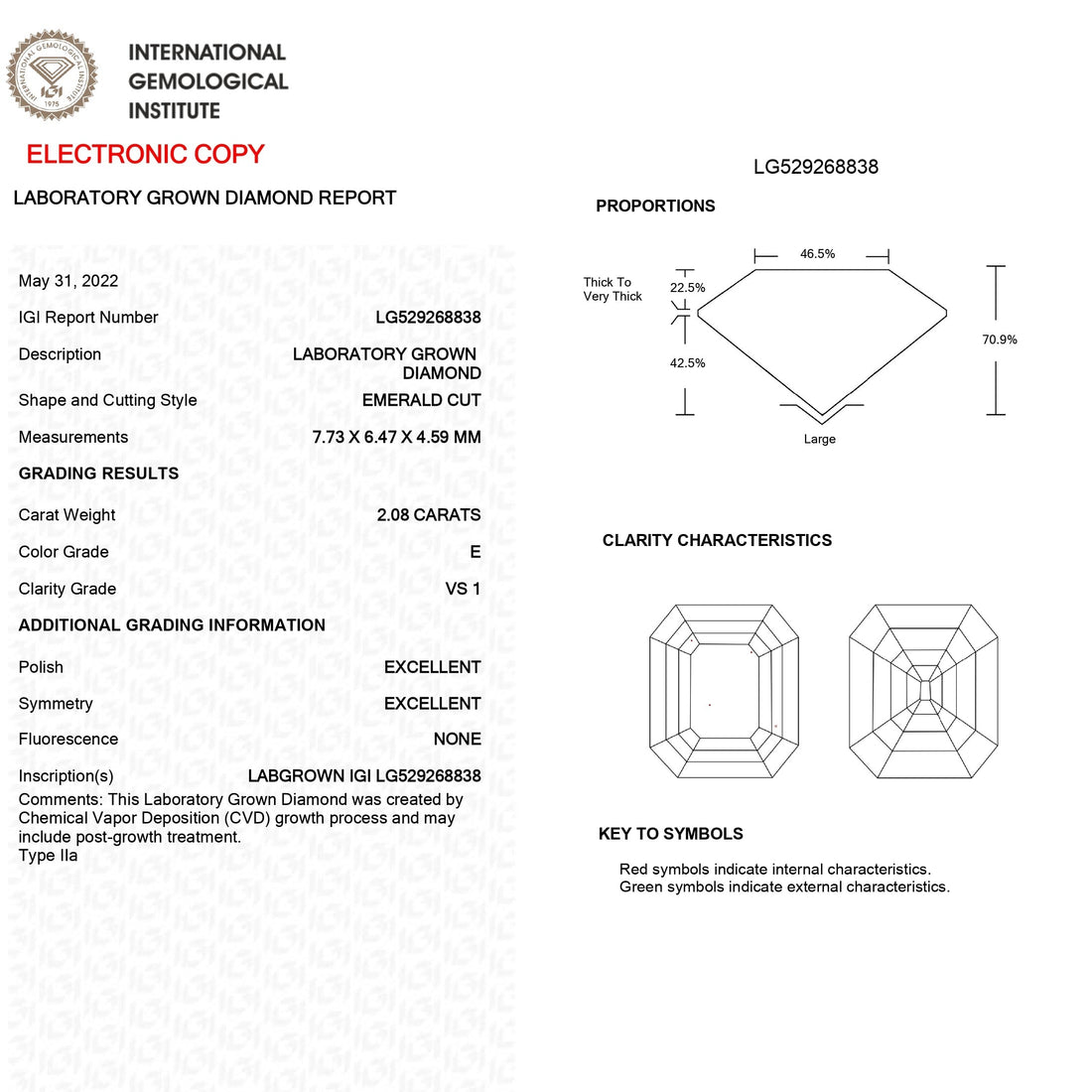 Old Mine Emerald Cut Lab Diamond - 2.08 Carat Loose