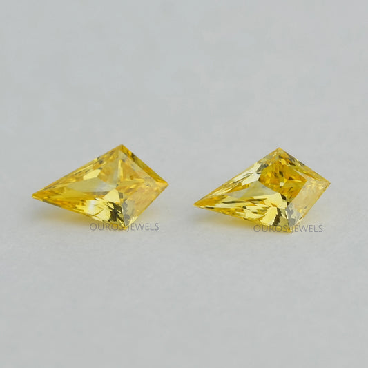 Yellow Kite Cut Lab Grown Diamond Matching Pair Loose